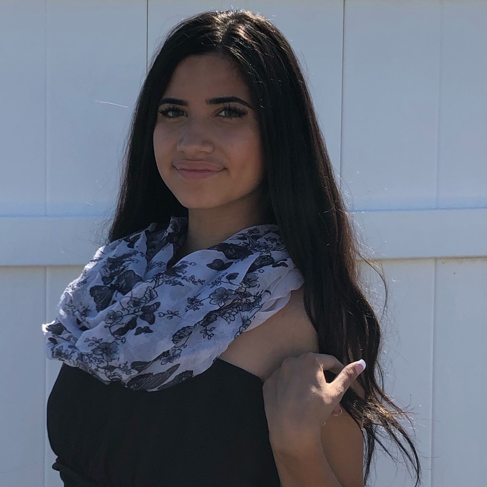 Cute floral black and white scarf